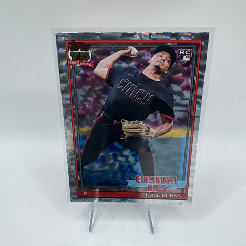 2026 Topps Series 1 Crackleboard Foil Chase Burns #T91-73 1991 Topps RC Rookie