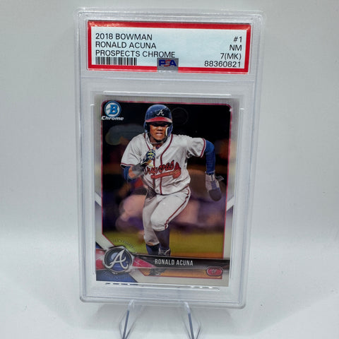 2018 Bowman Chrome Prospects Ronald Acuna Jr #BCP1 PSA 7(MK)