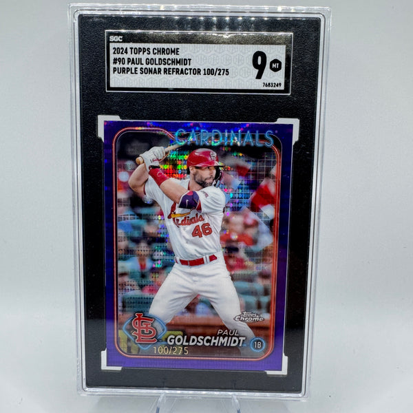 2024 Topps Chrome Purple Sonar Refractor /275 Paul Goldschmidt #90 SCG 9