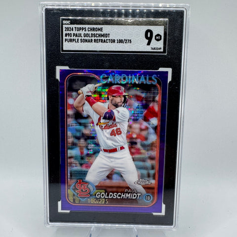 2024 Topps Chrome Purple Sonar Refractor /275 Paul Goldschmidt #90 SCG 9