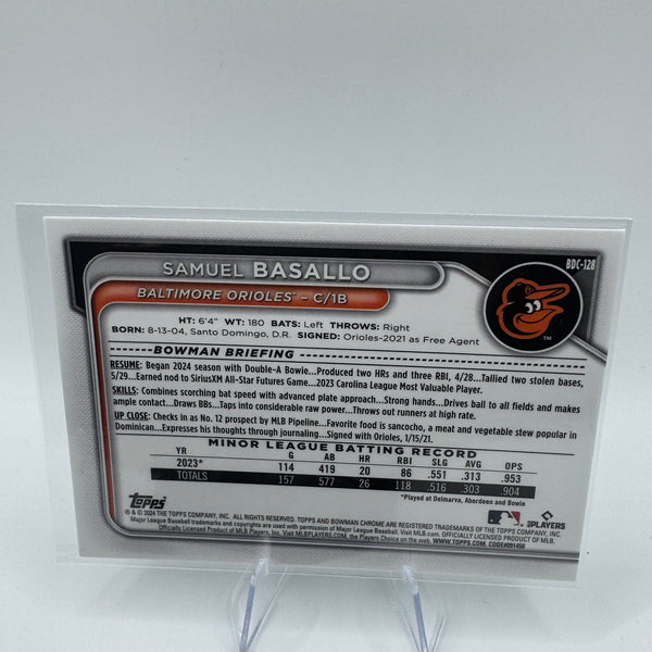 2024 Bowman Draft Chrome Blue Refractor Samuel Basallo #BDC-128