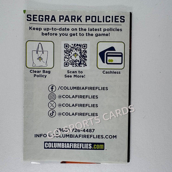 2025 Columbia Fireflies Pocket Schedule