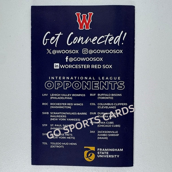 2025 Worcester Red Sox Pocket Schedule