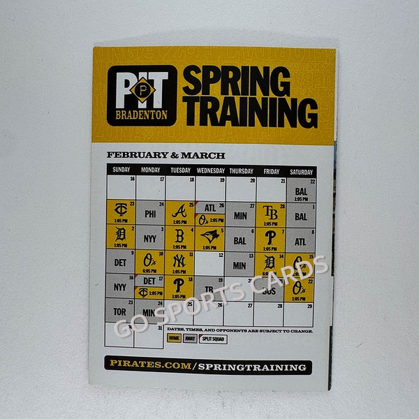2025 Pittsburgh Pirates Spring Training Pocket Schedule
