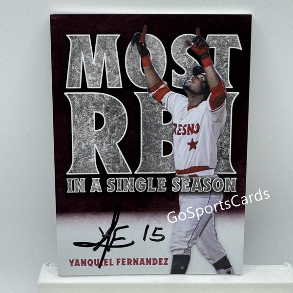 2022 Fresno Grizzlies Most RBI Autograph /50 Yanquiel Fernandez RC RARE AUTO