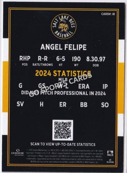 2025 Salt Lake Bees Angel Felipe