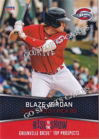 2024 Greenville Drive Rise To The Show Blaze Jordan