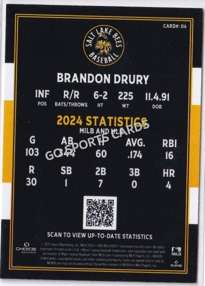 2025 Salt Lake Bees Brandon Drury