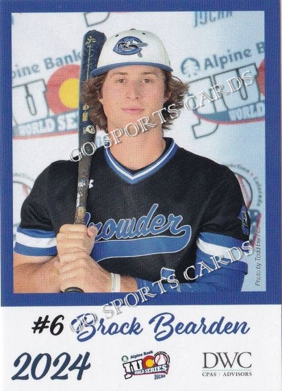 2024 Crowder College Roughriders JUCO Brock Bearden