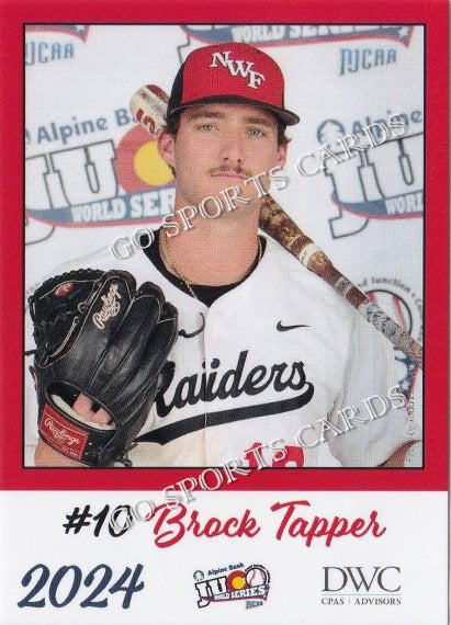 2024 Northwest Florida State Raiders JUCO Brock Tapper