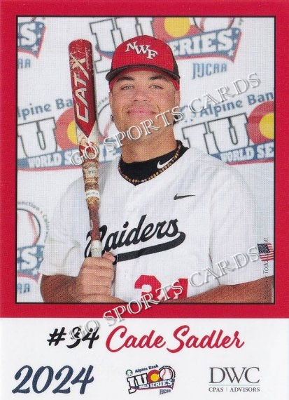 2024 Northwest Florida State Raiders JUCO Cade Sadler