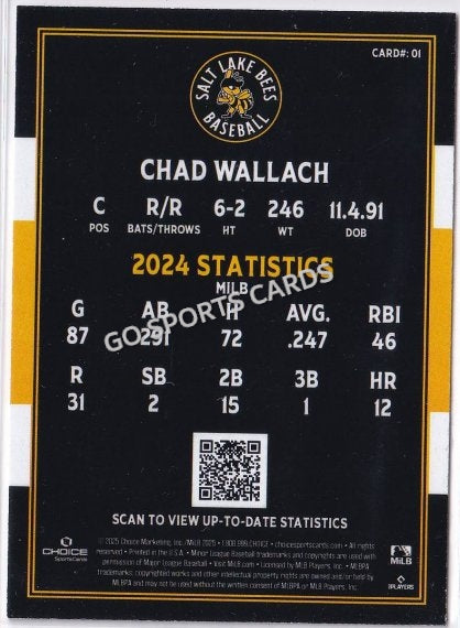 2025 Salt Lake Bees Chad Wallach