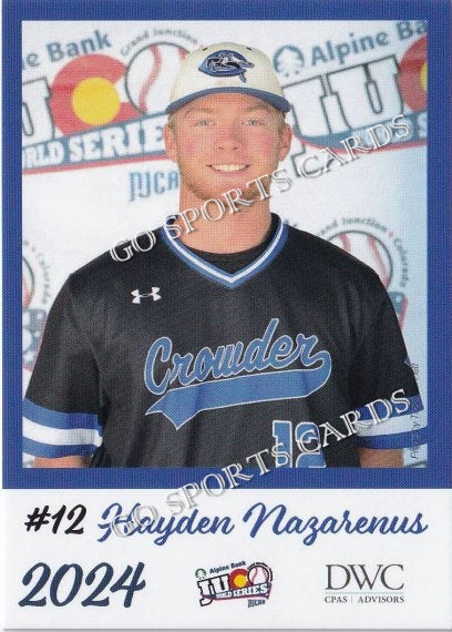 2024 Crowder College Roughriders JUCO Hayden Nazarenus