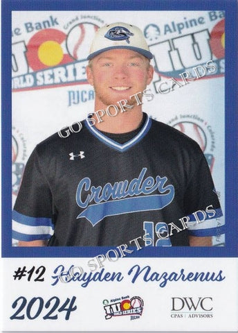 2024 Crowder College Roughriders JUCO Hayden Nazarenus