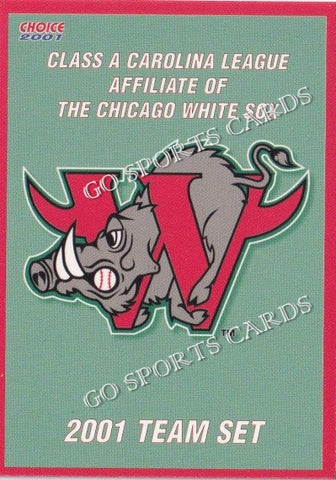 2001 Winston Salem Warthogs Header Checklist Logo