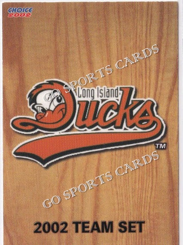 2002 Long Island Ducks Header Checklist