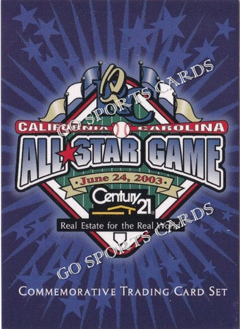 2003 California Carolina League All Star Game Header Checklist