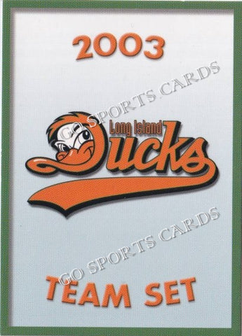 2003 Long Island Ducks Header Checklist