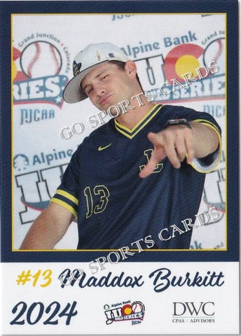 2024 Johnson County Community College Cavaliers JUCO Maddox Burkitt