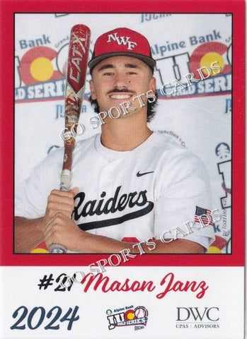 2024 Northwest Florida State Raiders JUCO Mason Janz