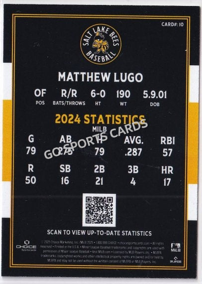 2025 Salt Lake Bees Matthew Lugo