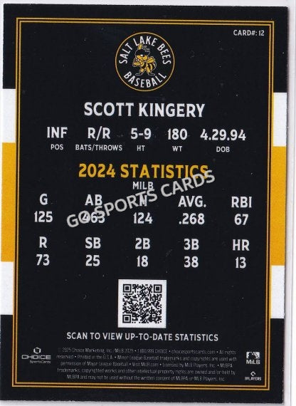 2025 Salt Lake Bees Scott Kingery