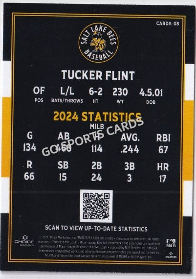 2025 Salt Lake Bees Tucker Flint
