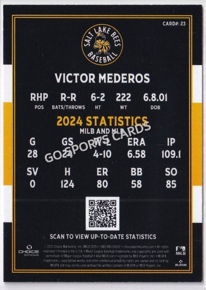 2025 Salt Lake Bees Victor Mederos