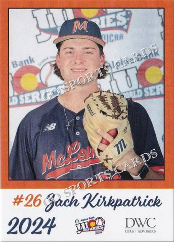 2024 McLennan Community College Highlanders JUCO Zach Kirkpatrick
