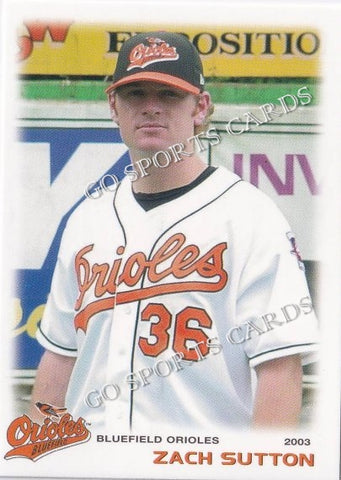 2003 Bluefield Orioles Zach Sutton