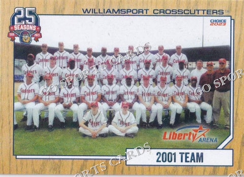 2023 Williamsport Crosscutters 25th Anniversary 2001 Team Photo