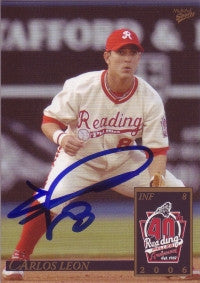 Carlos Leon 2006 MultiAd Sports Reading Phillies #13 (Autograph)