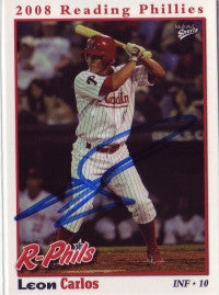 Carlos Leon 2008 MultiAd Sports Reading Phillies #15 (Autograph)
