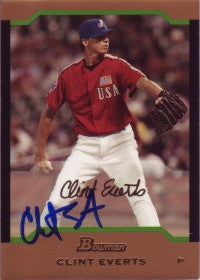 Clint Everts 2004 Bowman Draft Picks Gold #128 (Autograph)