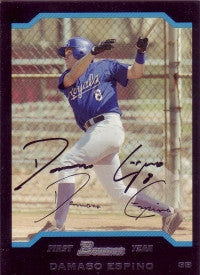 Damaso Espino 2004 Bowman #239 (Black Autograph)