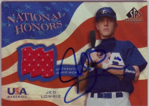 Jed Lowrie 2004 SP USA National Honors Jersey #NHJL (Autograph)