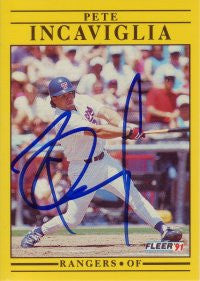 Pete Incaviglia 1991 Fleer #290 (Autograph)