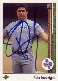 Pete Incaviglia 1989 Upper Deck #484 (Autograph)