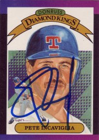 Pete Incaviglia 1989 Donruss Diamond Kings #3 (Autograph)