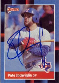 Pete Incaviglia 1988 Donruss #304 (Autograph)