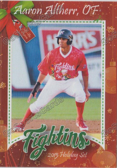 2015 Reading Fightins Phillies Holiday Xmas Aaron Altherr