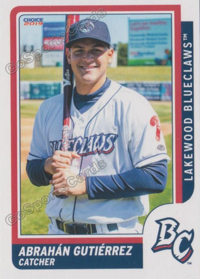 2019 Lakewood BlueClaws Abrahan Gutierrez