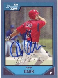Adam Carr 2007 Bowman Chrome Blue #'ed to 500 (Autograph)