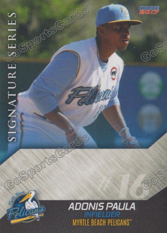 2017 Myrtle Beach Pelicans Adonis Paula