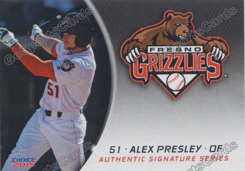 2015 Fresno Grizzlies Alex Presley