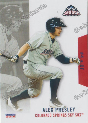2016 Colorado Springs Sky Sox Alex Presley