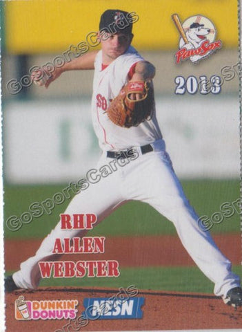 2013 Pawtucket Red Sox SGA Dunkin Donuts Allen Webster