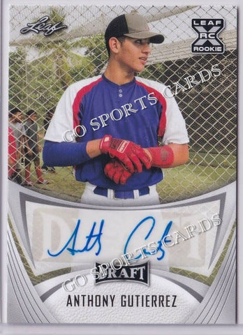 2021 Leaf Draft BA-AG1 Anthony Gutierrez XRC Autograph