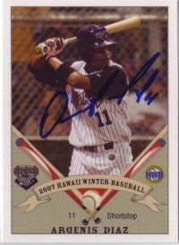 Argenis Diaz 2007 Hawaii Winter Baseball Honolulu Sharks (Autograph)