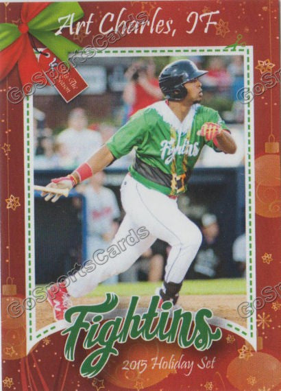 2015 Reading Fightins Phillies Holiday Xmas Art Charles